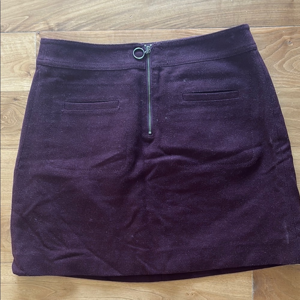 Madewell burgundy wool miniskirt